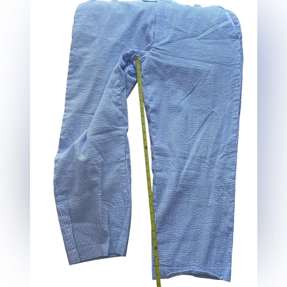 Adolfo 48R × 43W Seersucker 2 Piece Suit Blue Stripe
100% Cotton EUC - Picture 10 of 10